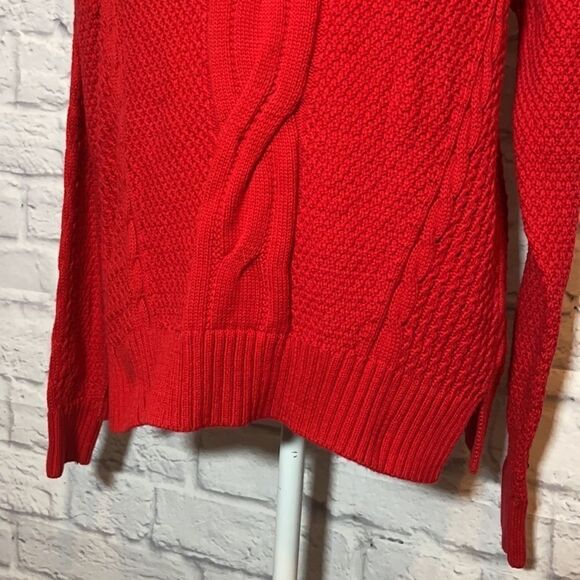 TOMMY Hilfiger Cable Knit Long Sleeve Sweater 100% Cotton Size Medium - Picture 4 of 10